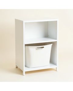 Hazel Bridge Freestanding Pull-Out Hamper Cabinet - White (synthetic illustration; no displayed measurements)