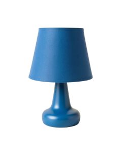 Bay Brook Table Lamp With A Plain Fabric Shade - Blue