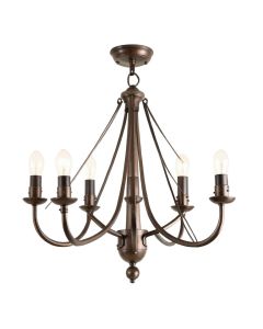 Pickensville 6 - Light Wagon Wheel Chandelier (synthetic illustration; no displayed measurements)