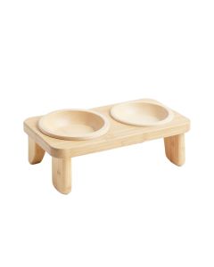 Clay Brook Pet Feeding Stand With Two Plain Empty Bowls - Ivory (synthetic illustration; no displayed measurements)