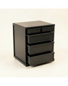 Oak Bend Small-Parts Storage Drawer Cabinet - Black (synthetic illustration; no displayed measurements)