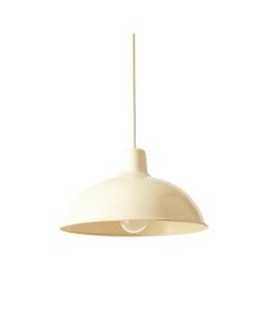 Vale Dale Pendant Light Suspended From One Plain Cable - Cream