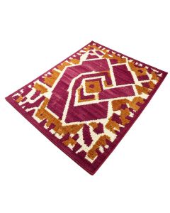 Miranda Geometric Hand Hooked Magenta/Burnt Orange/Ivory Indoor / Outdoor Area Rug (synthetic illustration; no displayed measurements)