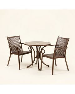 3 Piece Cast Aluminum Outdoor Bistro Set Patio Table Sets With Umbrella (synthetic illustration; no displayed measurements)