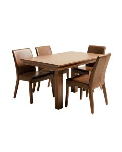 Hollington Butterfly Leaf Rubberwood Solid Wood Dining Set (synthetic illustration; no displayed measurements)