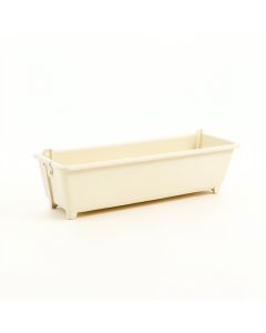 Willow Bridge Empty Railing Planter With Integral Brackets - Ivory (synthetic illustration; no displayed measurements)
