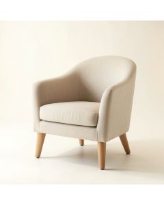 Linden Bend Upholstered Armchair - Beige (synthetic illustration; no displayed measurements)