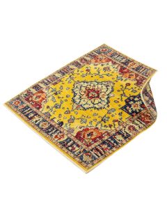 Kassia Power Loom Yellow/Blue/Red Area Rug (synthetic illustration; no displayed measurements)