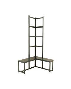 Corner Hall Tree With Bench And Shoe Storage (synthetic illustration; no displayed measurements)