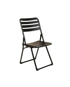 Aspen Crest Folding Outdoor Chair - Black (synthetic illustration; no displayed measurements)