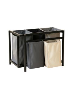 Sage Brook Laundry Sorting Station With Plain Removable Bags - Black (synthetic illustration; no displayed measurements)
