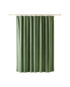 Meadow Bluff Shower Curtain Hanging Flat From A Plain Rod - Green (synthetic illustration; no displayed measurements)