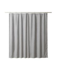 Maple Branch Shower Curtain Hanging Flat From A Plain Rod - Gray (synthetic illustration; no displayed measurements)
