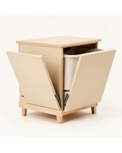 Glen Bend Freestanding Pull-Out Hamper Cabinet - Beige (synthetic illustration; no displayed measurements)