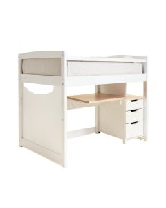 Bain Twin Loft Bed With Desk And Drawers (synthetic illustration; no displayed measurements)