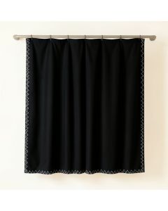 Wren Crossing Shower Curtain Hanging Flat From A Plain Rod - Black (synthetic illustration; no displayed measurements)