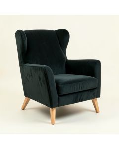 Nestor 27.6 '' Wide Velvet Wingback Chair (synthetic illustration; no displayed measurements)
