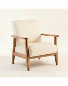 Hill Edge Upholstered Armchair - Cream (synthetic illustration; no displayed measurements)