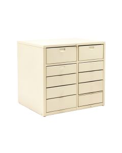 Oak Branch Small-Parts Storage Drawer Cabinet - Ivory (synthetic illustration; no displayed measurements)