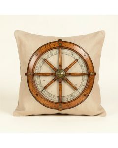 Andres Nautical Ships Wheel Indoor/Outdoor Lumbar Pillow (synthetic illustration; no displayed measurements)