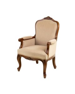 Jules Queen Anne Back Arm Chair In Clear (synthetic illustration; no displayed measurements)
