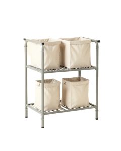 Linden Bridge Laundry Sorting Station With Plain Removable Bags - Gray (synthetic illustration; no displayed measurements)