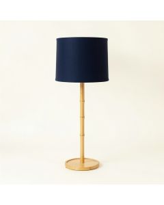 Birch Crest Floor Lamp With A Plain Fabric Shade - Navy (synthetic illustration; no displayed measurements)