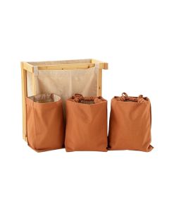 Harbor Bend Laundry Sorting Station With Plain Removable Bags - Terracotta (synthetic illustration; no displayed measurements)