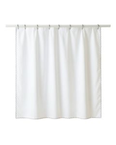 Stone Dale Shower Curtain Hanging Flat From A Plain Rod - White