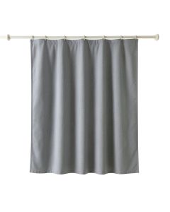 Aspen Bluff Shower Curtain Hanging Flat From A Plain Rod - Gray (synthetic illustration; no displayed measurements)