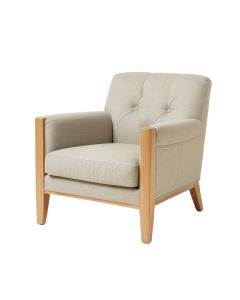 Bouwhuis 26.4 '' Wide Tufted Linen Armchair