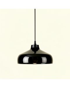 Cove Arc Pendant Light Suspended From One Plain Cable (synthetic illustration; no displayed measurements)