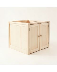 Maple Crest Empty Furniture-Style Litter Enclosure - Ivory (synthetic illustration; no displayed measurements)