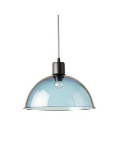 Reed Bridge Pendant Light Suspended From One Plain Cable - Blue