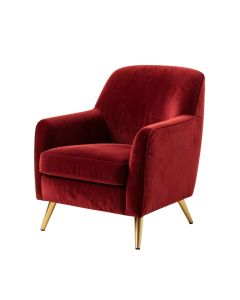 Modern Soft Velvet Material Red Ergonomics Accent Chair (synthetic illustration; no displayed measurements)