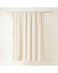 Cliff Falls Shower Curtain Hanging Flat From A Plain Rod - Ivory (synthetic illustration; no displayed measurements)