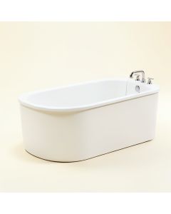 Luxury 71 '' X 30 '' Freestanding Soaking Fiberglass Bathtub (synthetic illustration; no displayed measurements)
