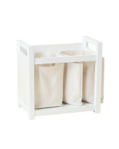Wren Crossing Laundry Sorting Station With Plain Removable Bags - White