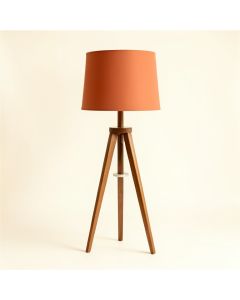 Holly Branch Floor Lamp With A Plain Fabric Shade - Terracotta (synthetic illustration; no displayed measurements)