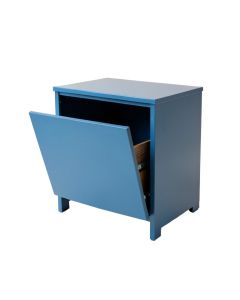 Oak Crossing Freestanding Pull-Out Hamper Cabinet - Blue