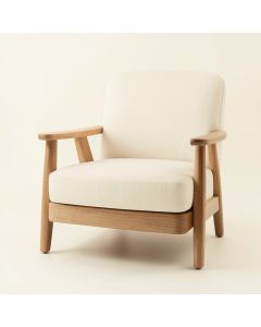 Reed Edge Upholstered Armchair - Ivory (synthetic illustration; no displayed measurements)