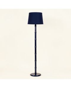 Oak Brook Floor Lamp With A Plain Fabric Shade - Navy (synthetic illustration; no displayed measurements)