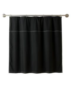 Hazel Crossing Shower Curtain Hanging Flat From A Plain Rod - Black