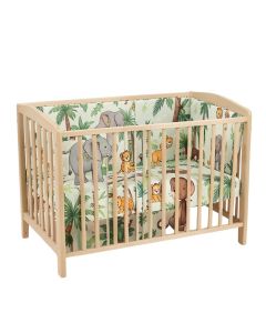 Jungle Fun Elephant Lion And Monkey Baby Nursery 3 Piece Crib Bedding Set
