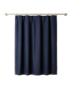 Briar Crossing Shower Curtain Hanging Flat From A Plain Rod - Navy