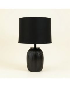 Ridge Crossing Table Lamp With A Plain Fabric Shade - Black (synthetic illustration; no displayed measurements)