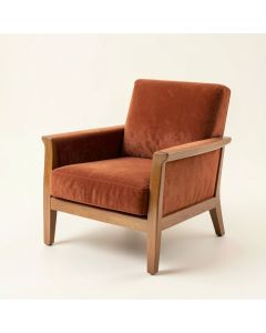 Spruce Branch Upholstered Armchair - Terracotta (synthetic illustration; no displayed measurements)