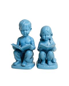 Braylen A Boy And A Girl Reading A Book 2 Piece Statue Set