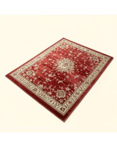 Angenetta Power Loom Red/Khaki Rug (synthetic illustration; no displayed measurements)