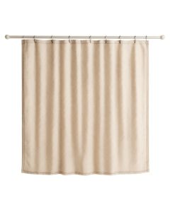 Meadow Bridge Shower Curtain Hanging Flat From A Plain Rod - Beige (synthetic illustration; no displayed measurements)